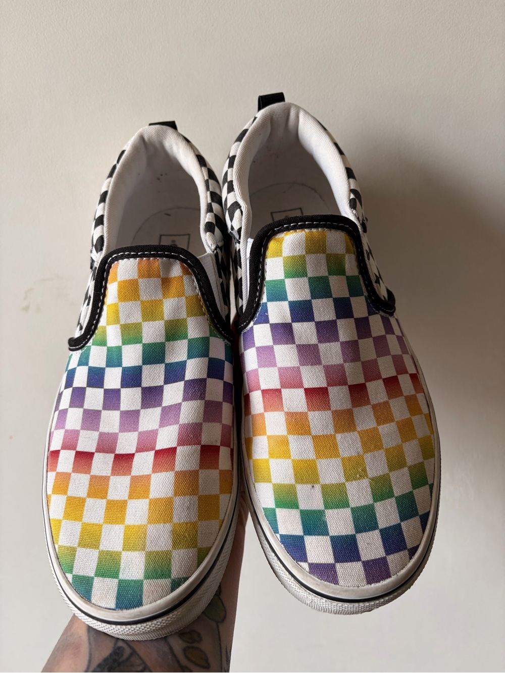 Checkered Rainbow Vans Size 6 Limited Edition